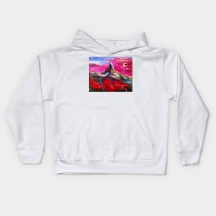 Purple Mountainscape. Matterhorn Kids Hoodie